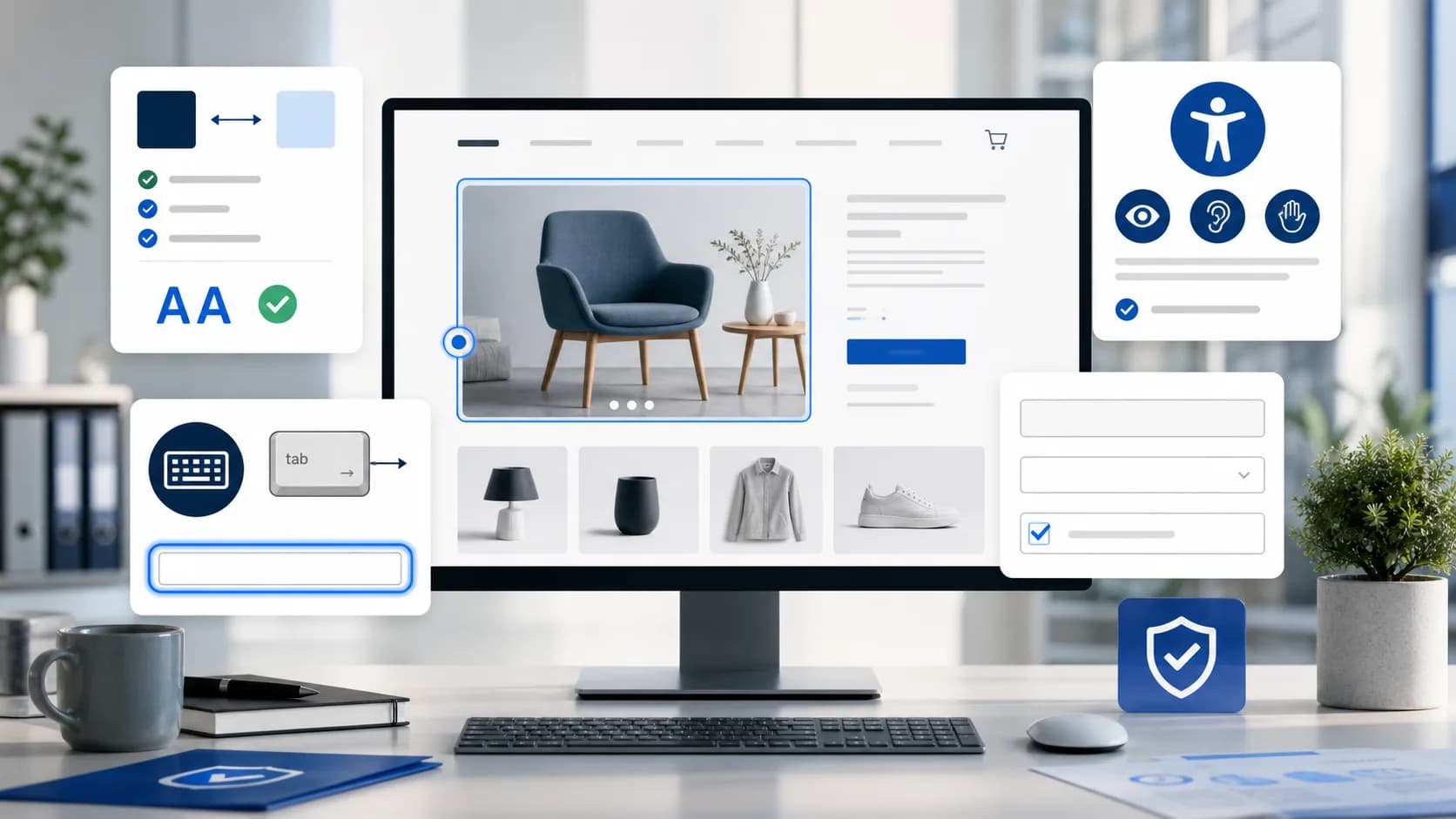 Barrierefreiheitsprüfung einer modernen E-Commerce-Oberfläche